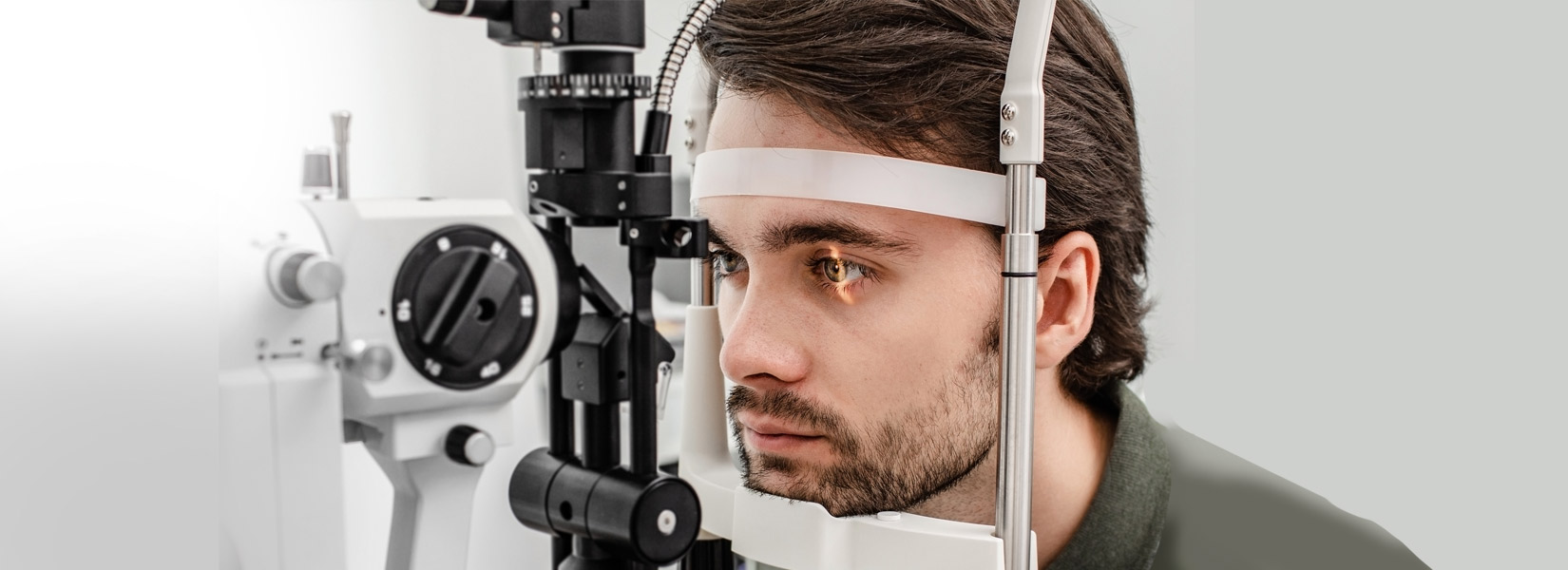 young man during eye exam in La Junta